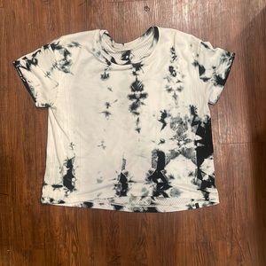 Crop white, black & navy tie die shirt from lululemon